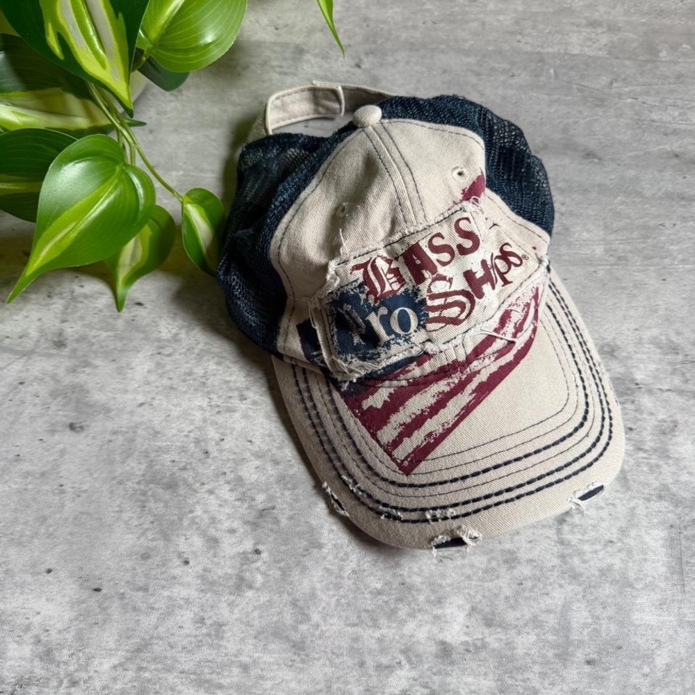 Vintage Y2K Bass Pro Shops distressed trucker cap